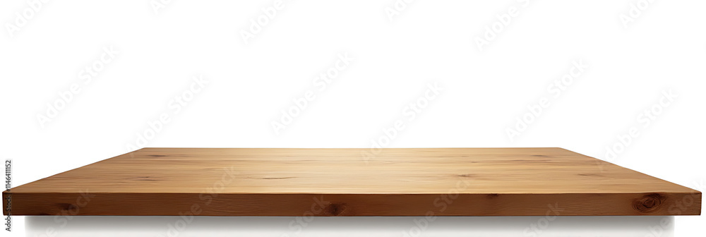 Poster a real wood table top with natural texture is showcased on a clean white background for design purpo
