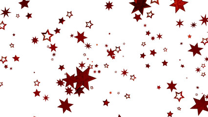 Red Stars Scattered on White Background