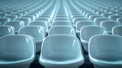 Empty Stadium Seats 3D Illustration
