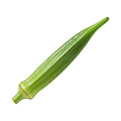 Fototapeta premium Fresh Okra Pod, Single Vegetable, Green Okra, Culinary Ingredient, Healthy Food Illustration