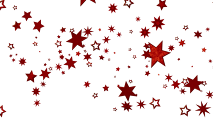 Red Stars Scattered on White Background