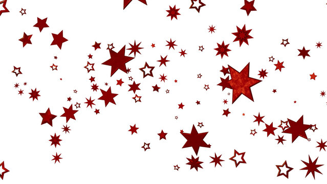 Red Stars Scattered on White Background