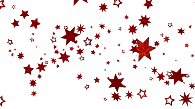 Red Stars Scattered on White Background