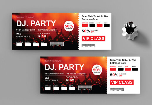 Festival Ticket Template Layout