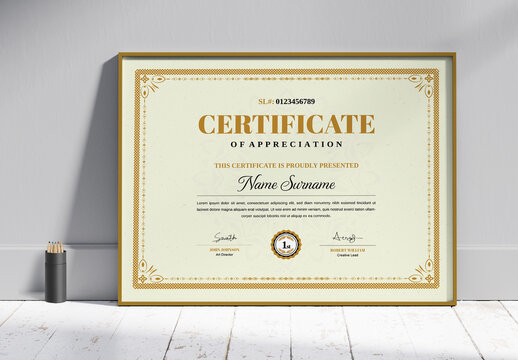 Certificate Template Layout