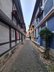 Obraz premium die schöne Höllengasse in Quedlinburg, Sachsen - Anhalt