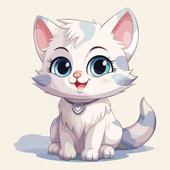 Elegant Silhouette Of A kitty Vector Illustration