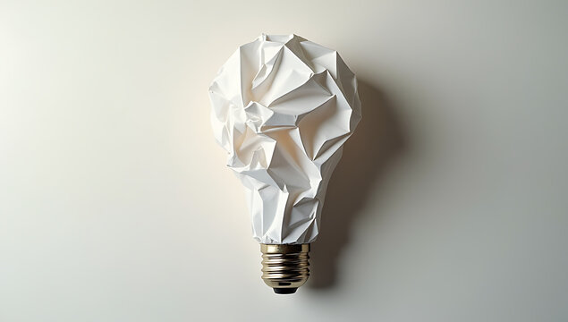 A burst of creativity symbolized by a crumpled paper lightbulb represents fresh ideas for businesses in the 2018 New Year._00001_