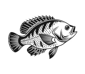 Bluegill Fish Vector Art and Illustration