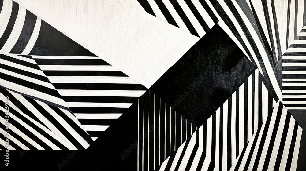 Poster Abstract black and white geometric patterns create a striking visual impact.