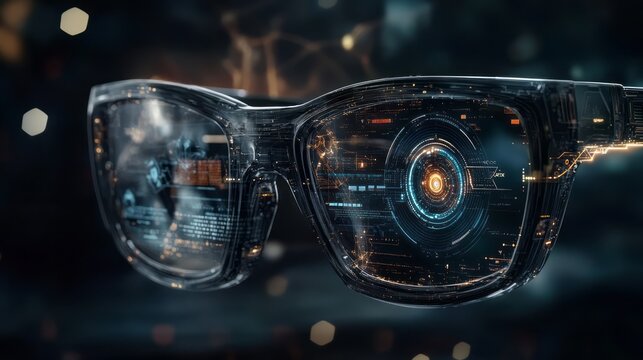 Black smart glasses on a neutral background 3