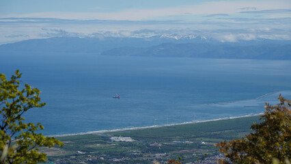北海道札幌市手稲区にある手稲山からの石狩湾の風景