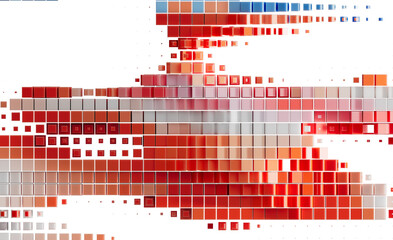 Abstract Red and Gray Pixel Mosaic Background