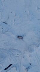 Wrecked airplane in the snow