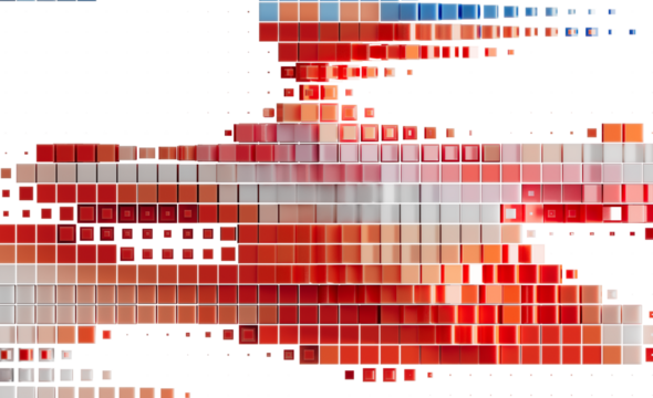 Abstract Red and Gray Pixel Mosaic Background