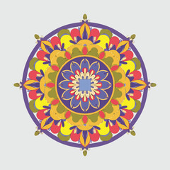 Colorful Floral Mandala vector art illustration
