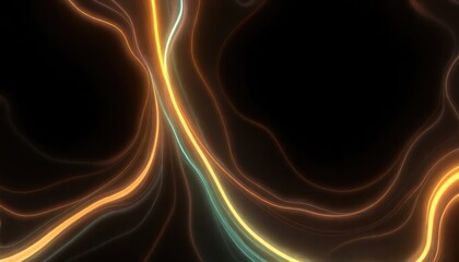 4K HD Wallpapers Abstract Fluid Motion Of Dark Liquid With Glowing Neon Trails Flowing In A Void. Desktop Wallpaper HD. HD Backgrounds