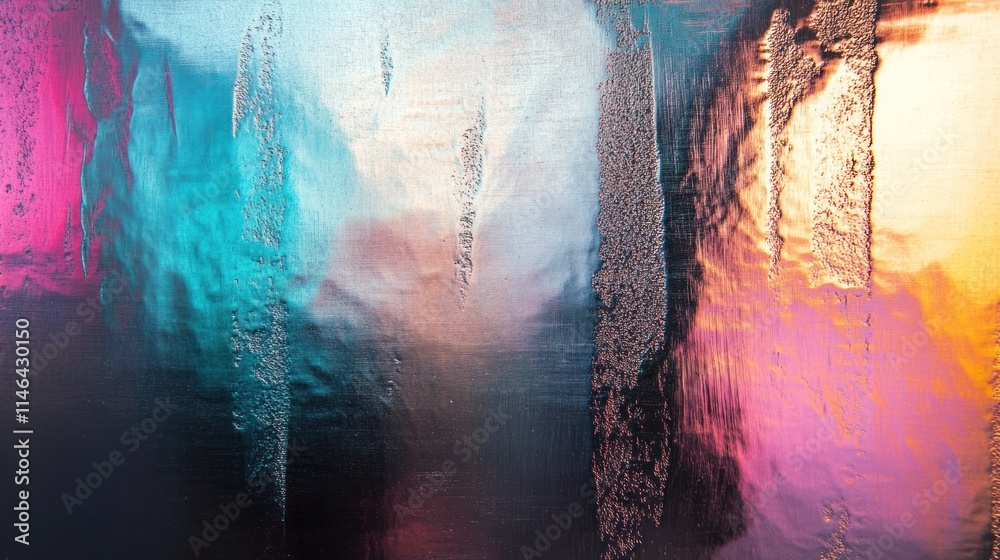 Aufkleber abstract colorful reflections with a textured surface creating a vibrant visual effect.