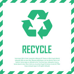 Recycle concept logo sign, reuse materials, reduce pollution, save the earth and nature, go green, environment day, eco friendly