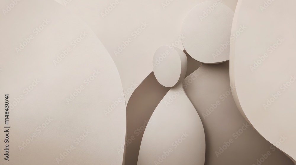 Aufkleber abstract composition featuring soft shapes and muted colors, evoking a sense of calm.