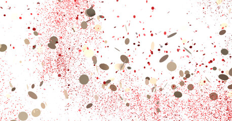 Red and Gold Confetti Burst Stock Photo