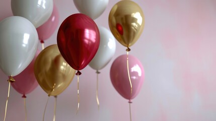 Colorful Round Balloon Isolated in Flight - Mockup for Celebrations and Parties