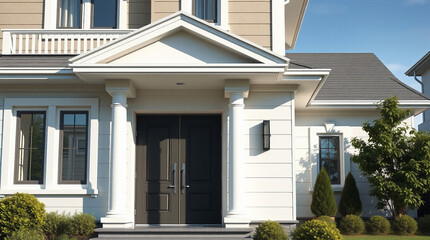 Fototapeta premium Residential House Entrance with Classical Portico