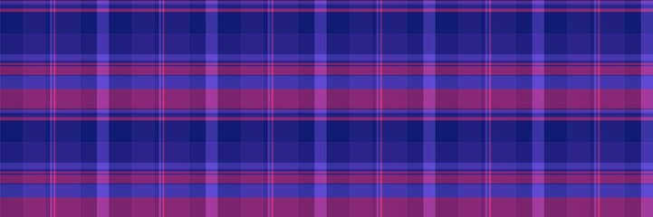 Covering textile pattern seamless, graphic fabric plaid texture. Ornament check background tartan vector in indigo and pink colors.