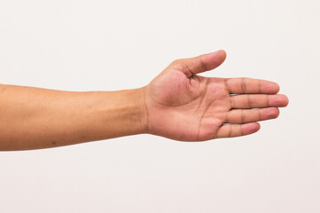 Photo of a man hand isolated on a white background
