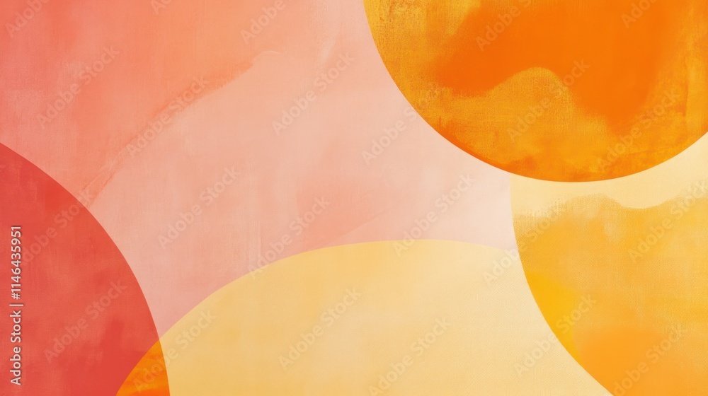Poster abstract design featuring warm colors and circular shapes for a modern aesthetic.