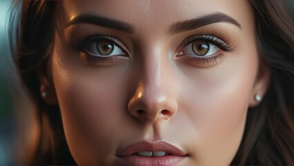 close up of girl's face looking at camera