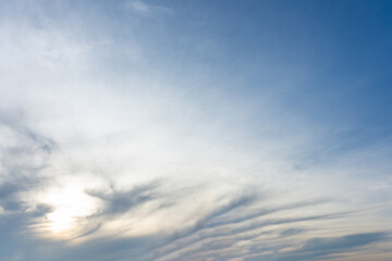 Serene Sunset Sky Cloudscape Blue Nature Background