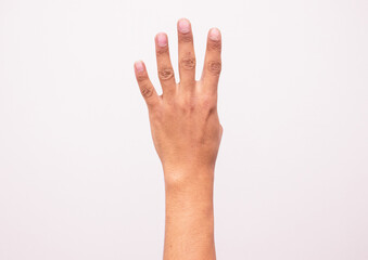Obraz premium Photo of a man hand isolated on a white background