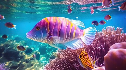 Stunning Underwater Scene Featuring Colorful Jellyfish and Majestic Marine Life in Vibrant Ocean Waters