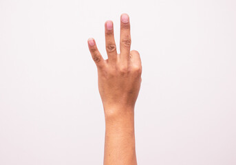 Obraz premium Photo of a man hand isolated on a white background
