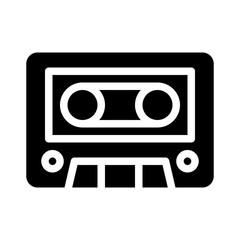 tape recorder glyph icon