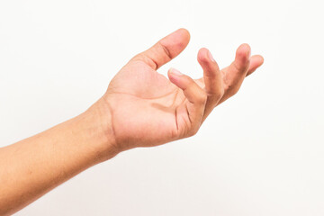 Photo of a man hand isolated on a white background