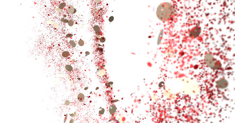 Red and Gold Confetti Burst: Festive Background
