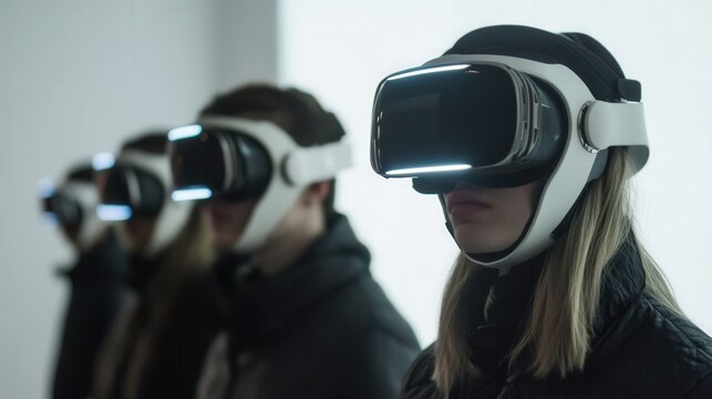Exploring virtual worlds with cutting-edge technology during an immersive experience in a modern facility. Generative AI
