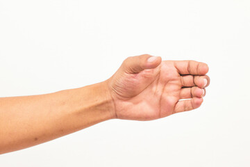 Photo of a man hand isolated on a white background
