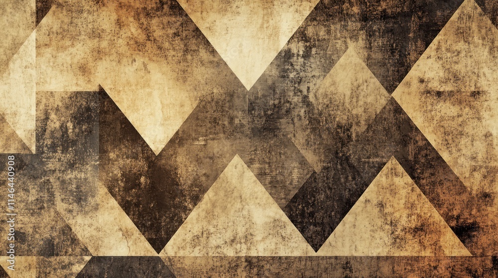 Poster abstract geometric pattern with earthy tones and textures.