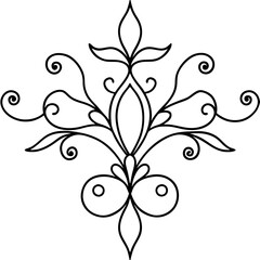 .A line art floral design with detailed filigree