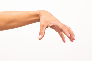 Photo of a man hand isolated on a white background