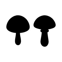 Two cute mushroom silhouette icon vector illustration design on white background.