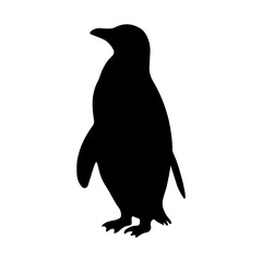 Cute emperor penguin silhouette icon vector illustration design on white background.
