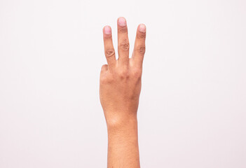 Photo of a man hand isolated on a white background