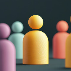 Colorful abstract figures representing diversity and inclusion in group setting