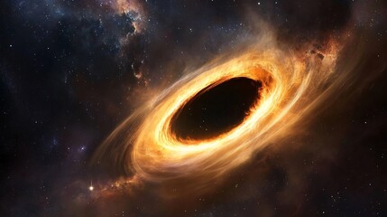 Fiery Cosmic Black Hole Nebula Space Background