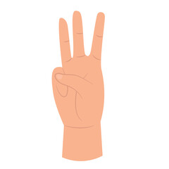 Hand Gesture Illustration Isolated on White Background