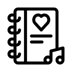 love note line icon